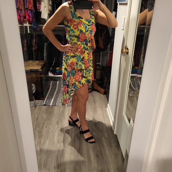 High Low Yellow Floral Dress Size Small - Picture 2 of 10
